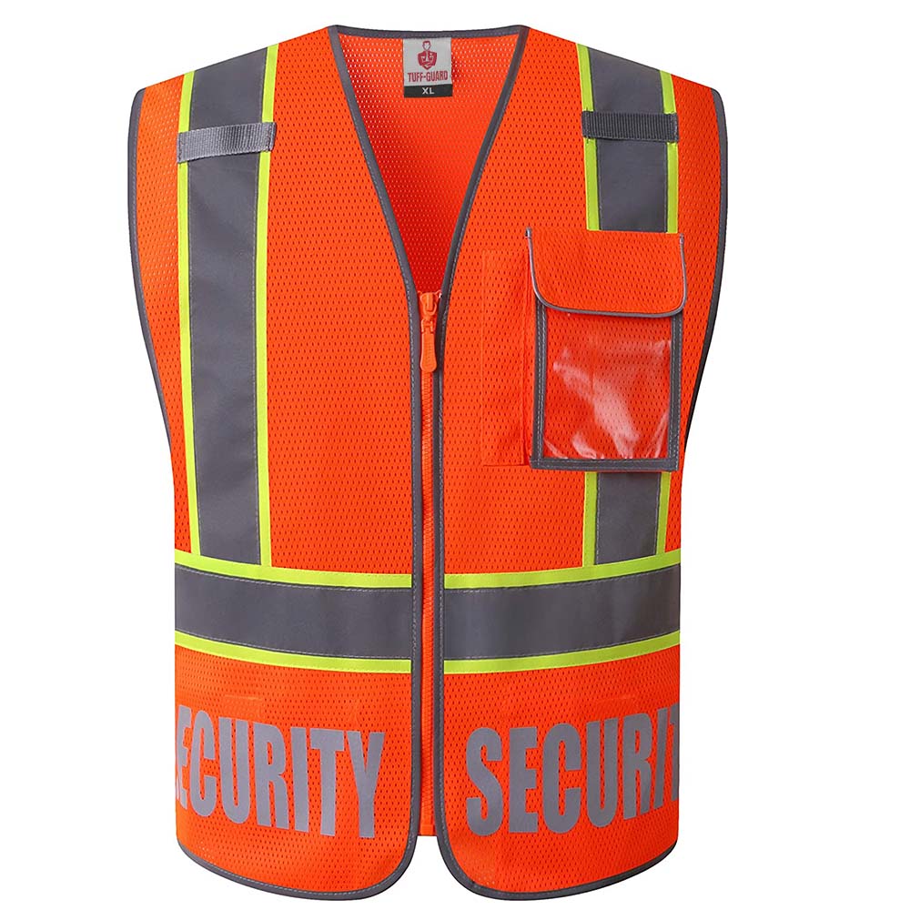 Tuff-Guard - Heavy Duty - Orange Safety Vest - Security ID